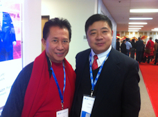 Chef/Owner Alex poses with Martin Yan, M.C. of the Award Ceremony.